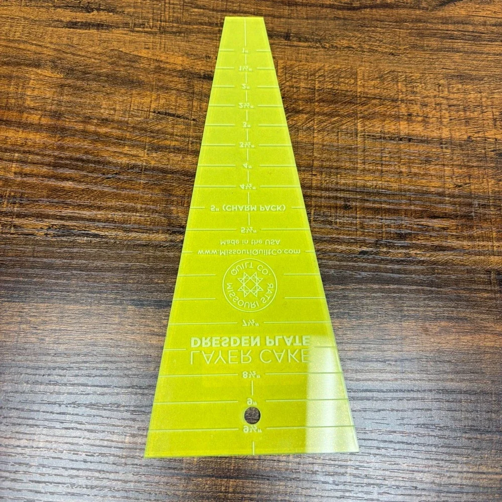 Missouri Star Quilt Co Template Set Dresden Plate Rhombus Mini Tumbler NeonGreen